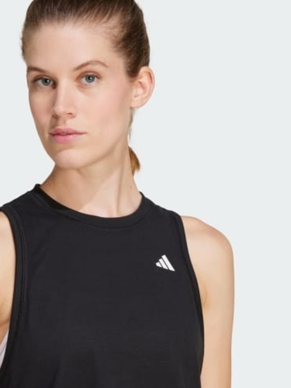 adidas Black Women's Athletic Tank with White Logo